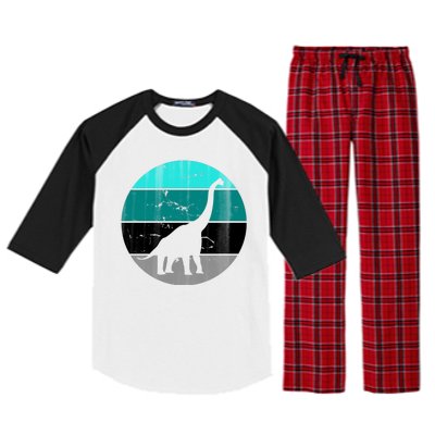 Dino Retro Vintage Brachiosaurus Raglan Sleeve Pajama Set