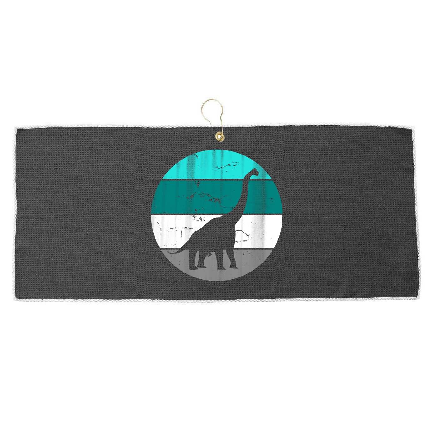 Dino Retro Vintage Brachiosaurus Large Microfiber Waffle Golf Towel