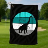 Dino Retro Vintage Brachiosaurus Golf Towel