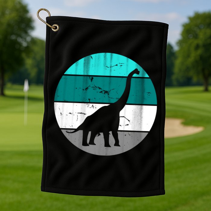 Dino Retro Vintage Brachiosaurus Golf Towel