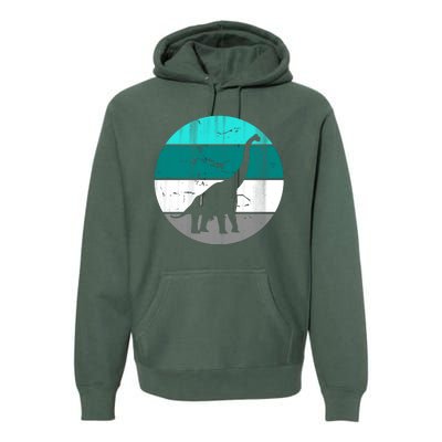 Dino Retro Vintage Brachiosaurus Premium Hoodie