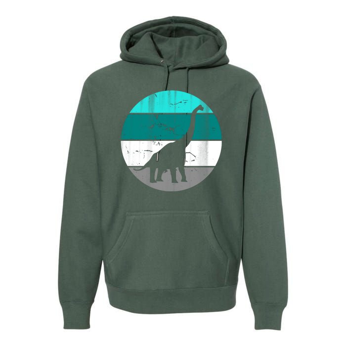 Dino Retro Vintage Brachiosaurus Premium Hoodie