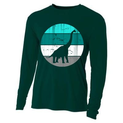 Dino Retro Vintage Brachiosaurus Cooling Performance Long Sleeve Crew