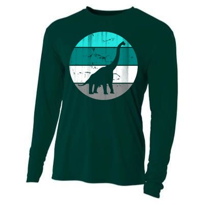 Dino Retro Vintage Brachiosaurus Cooling Performance Long Sleeve Crew