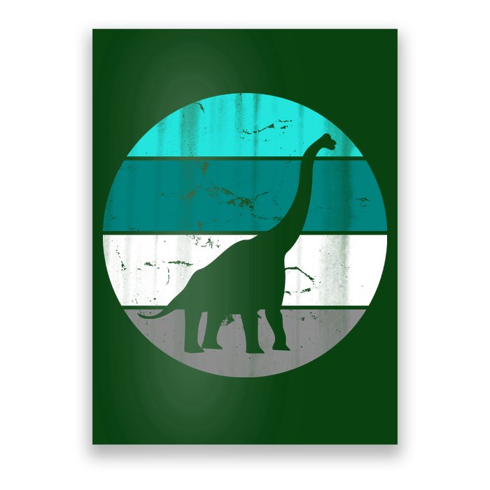 Dino Retro Vintage Brachiosaurus Poster