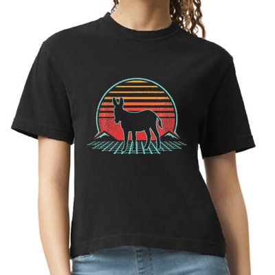 Donkey Retro Vintage 80s Style Animal Lover Comfort Colors Boxy T-Shirt