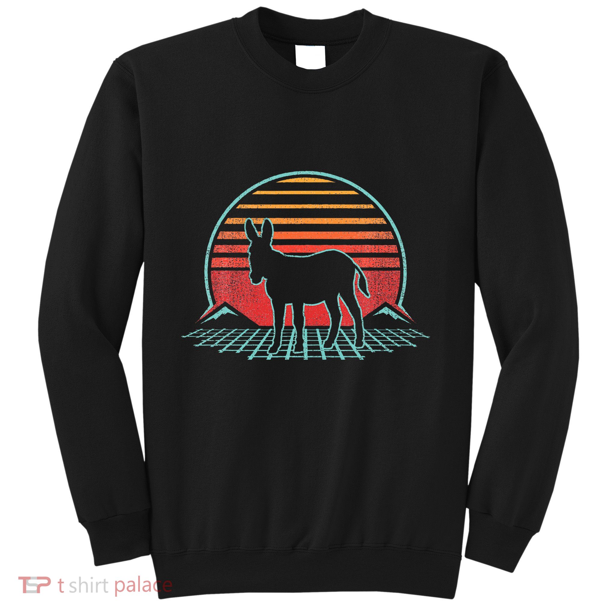 Donkey Retro Vintage 80s Style Animal Lover Sweatshirt
