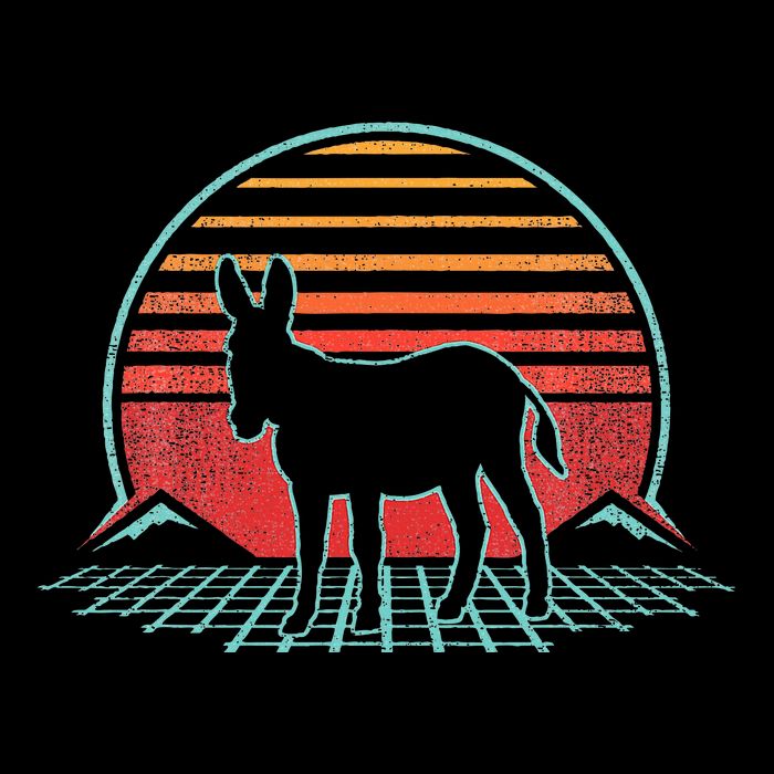 Donkey Retro Vintage 80s Style Animal Lover Bucket Hat