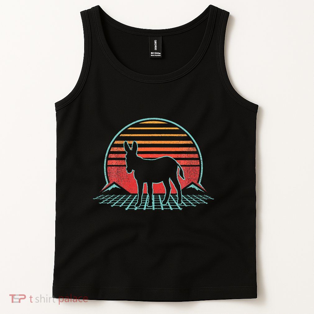 Donkey Retro Vintage 80s Style Animal Lover Tank Top