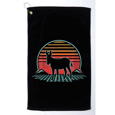 Donkey Retro Vintage 80s Style Animal Lover Golf Towel