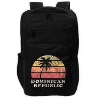 Dominican Republic Vintage 70s Retro Throwback Design Impact Tech Backpack