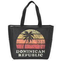 Dominican Republic Vintage 70s Retro Throwback Design Zip Tote Bag