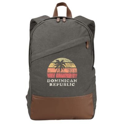 Dominican Republic Vintage 70s Retro Throwback Design Cotton Canvas Backpack