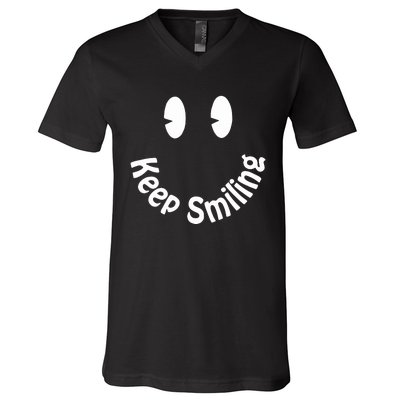 Devon Rodriguez Wearing Keep Smiling V-Neck T-Shirt