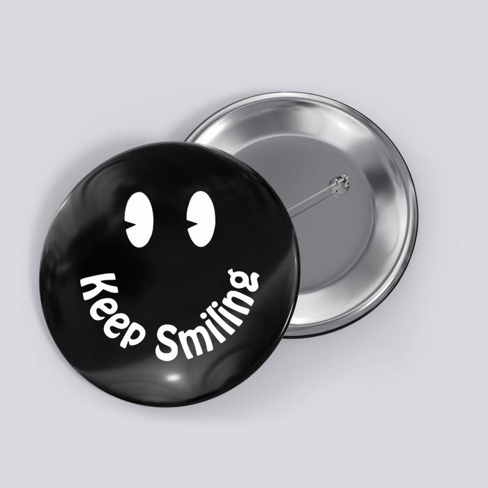 Devon Rodriguez Wearing Keep Smiling Button