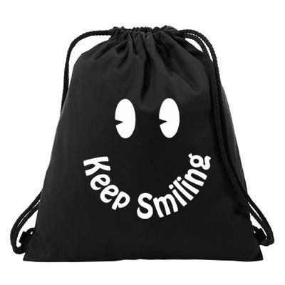 Devon Rodriguez Wearing Keep Smiling Drawstring Bag