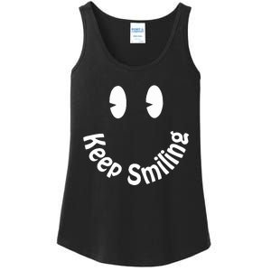 Devon Rodriguez Wearing Keep Smiling Ladies Essential Tank