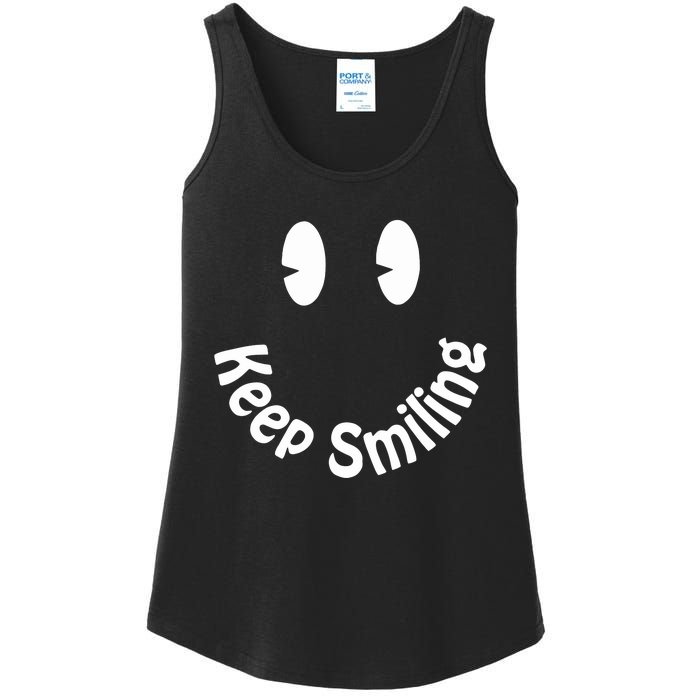 Devon Rodriguez Wearing Keep Smiling Ladies Essential Tank