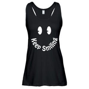 Devon Rodriguez Wearing Keep Smiling Ladies Essential Flowy Tank