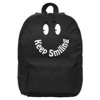 Devon Rodriguez Wearing Keep Smiling 16 in Basic Backpack