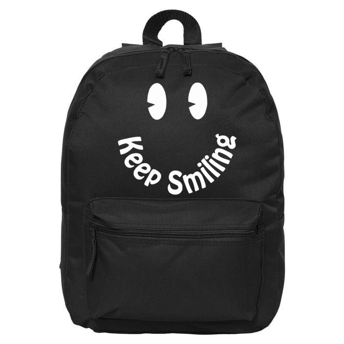 Devon Rodriguez Wearing Keep Smiling 16 in Basic Backpack