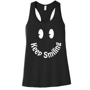 Devon Rodriguez Wearing Keep Smiling Women's Racerback Tank