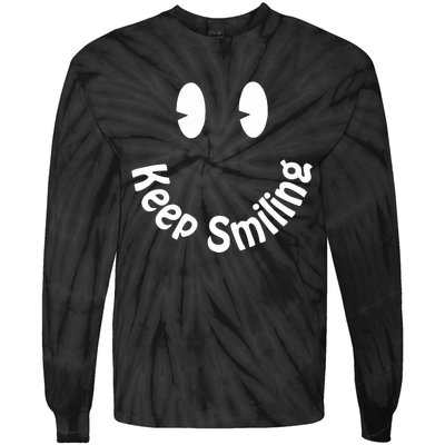 Devon Rodriguez Wearing Keep Smiling Tie-Dye Long Sleeve Shirt