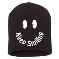 Devon Rodriguez Wearing Keep Smiling Short Acrylic Beanie