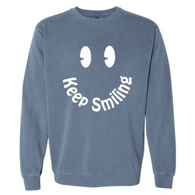 Devon Rodriguez Wearing Keep Smiling Garment-Dyed Sweatshirt