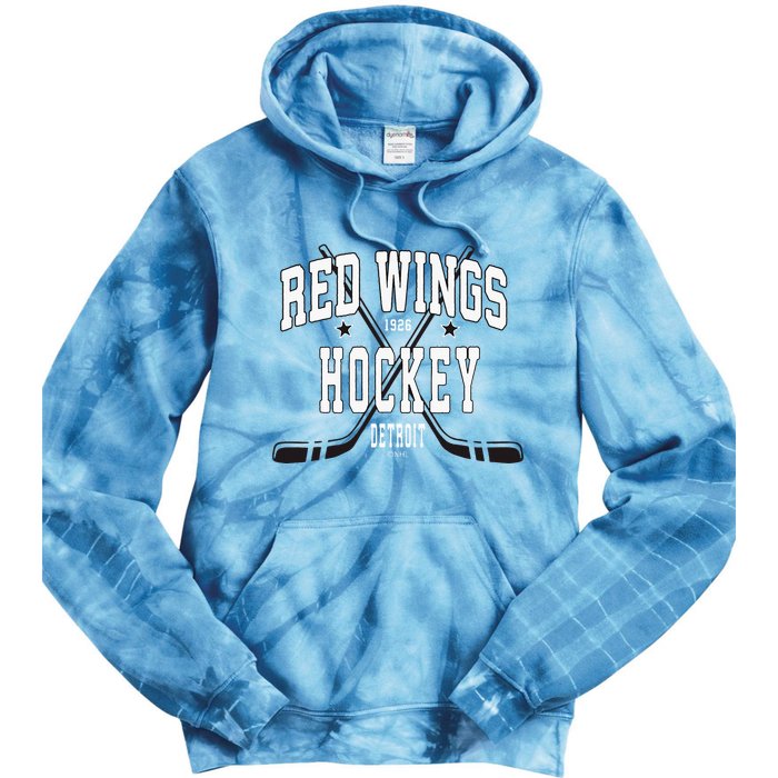D.E.T.R.O.I.T Red Wings Stars Red Tie Dye Hoodie