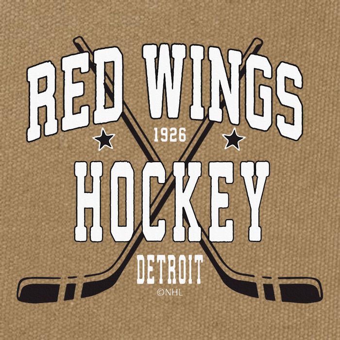 D.E.T.R.O.I.T Red Wings Stars Red Cotton Canvas Backpack