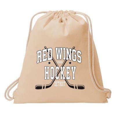 D.E.T.R.O.I.T Red Wings Stars Red Drawstring Bag