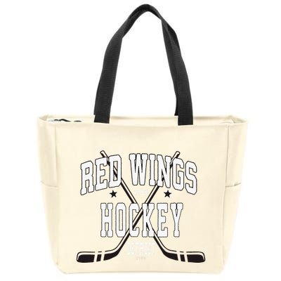 D.E.T.R.O.I.T Red Wings Stars Red Zip Tote Bag