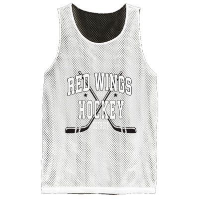 D.E.T.R.O.I.T Red Wings Stars Red Mesh Reversible Basketball Jersey Tank