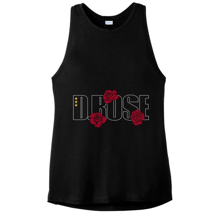 D. Rose With Three Yellow Stars Ladies PosiCharge Tri-Blend Wicking Tank