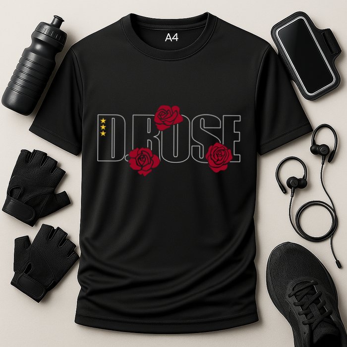 D. Rose With Three Yellow Stars Cooling Performance Crew T-Shirt