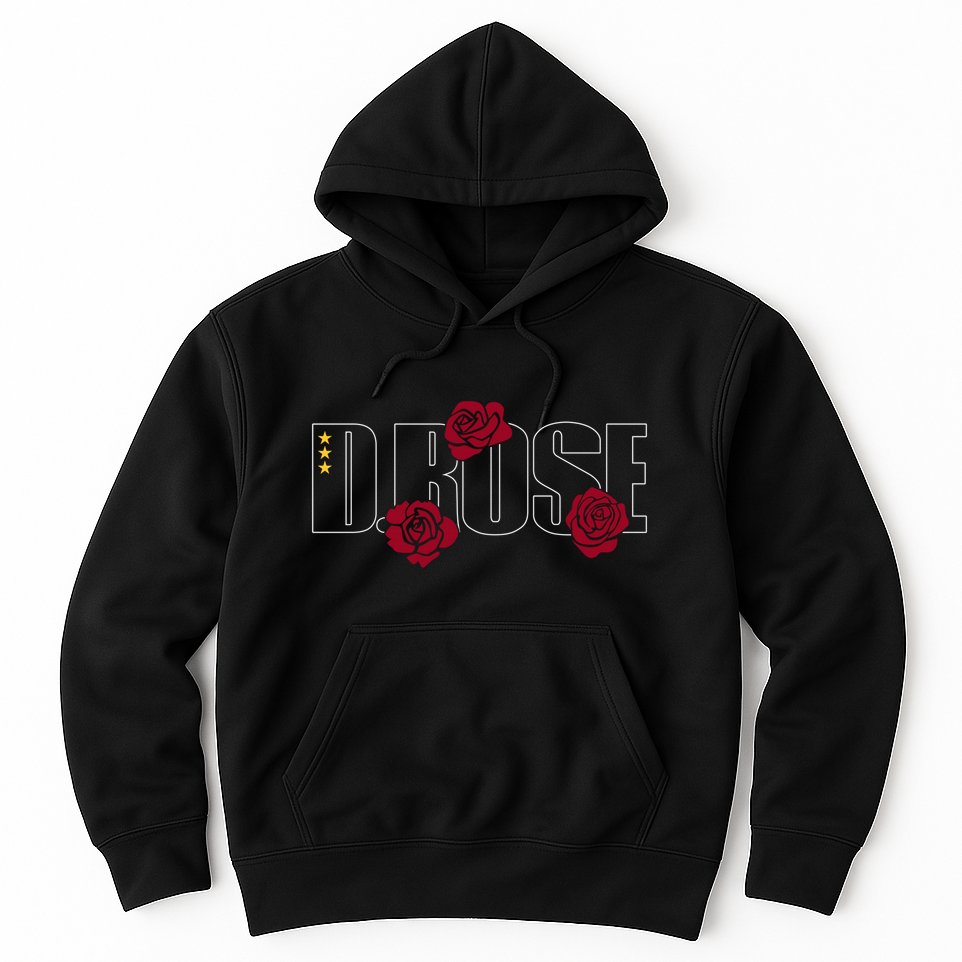 D. Rose With Three Yellow Stars Hoodie