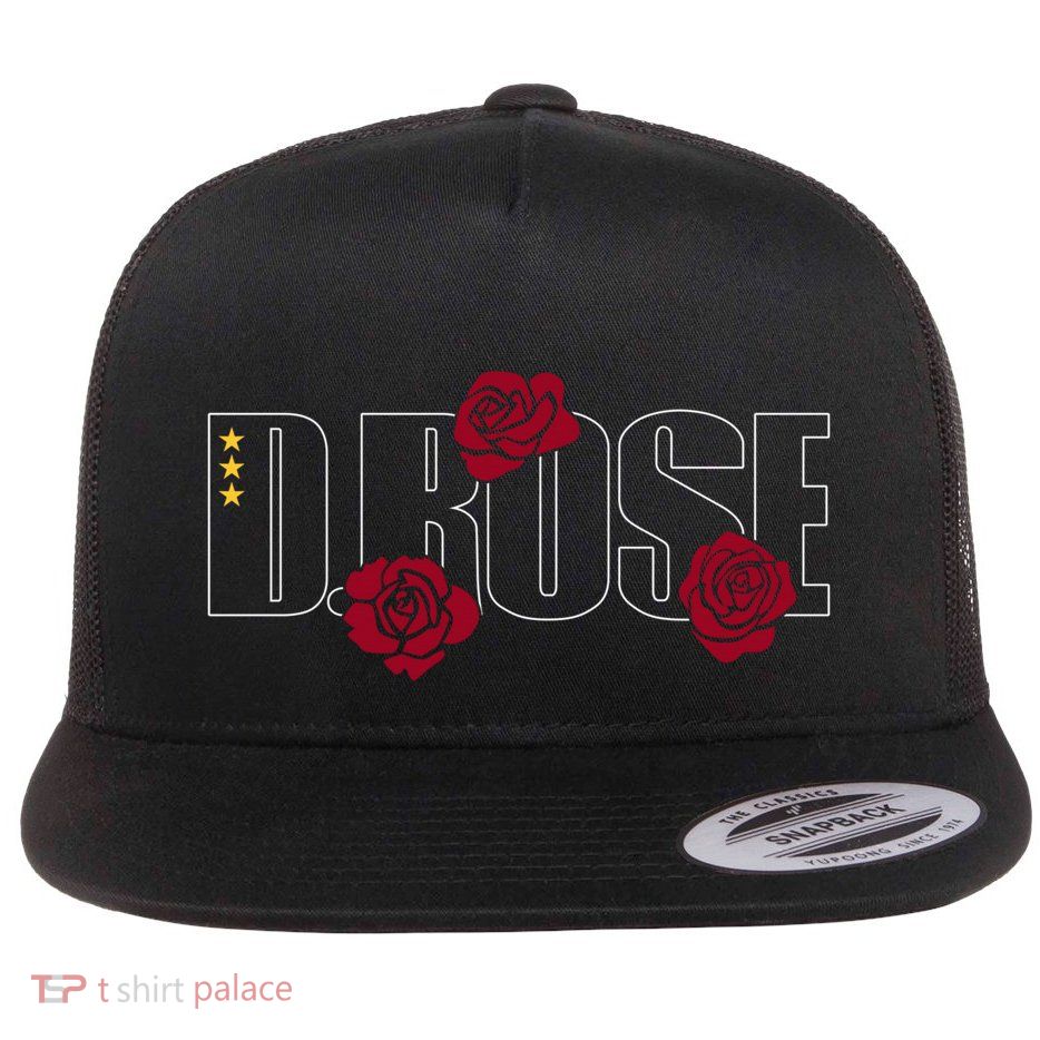 D. Rose With Three Yellow Stars Flatbill Hat