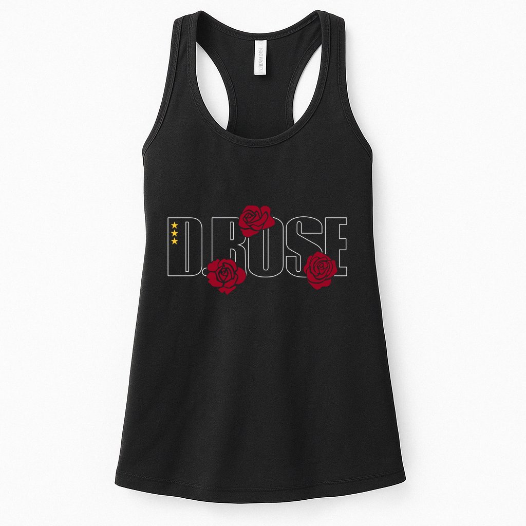 D. Rose With Three Yellow Stars Womens Tank Top