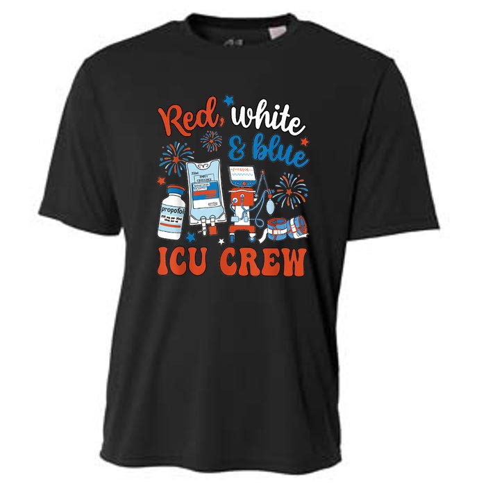 Day Red White Blue Icu Crew Icu Nurse 4th July Independence Gift Cooling Performance Crew T-Shirt