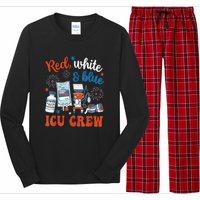 Day Red White Blue Icu Crew Icu Nurse 4th July Independence Gift Long Sleeve Pajama Set