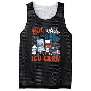 Day Red White Blue Icu Crew Icu Nurse 4th July Independence Gift Mesh Reversible Basketball Jersey Tank