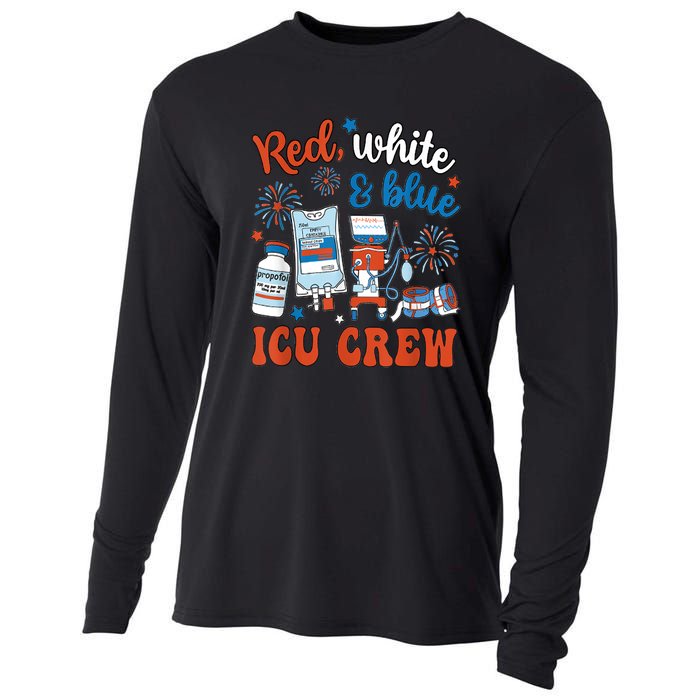 Day Red White Blue Icu Crew Icu Nurse 4th July Independence Gift Cooling Performance Long Sleeve Crew