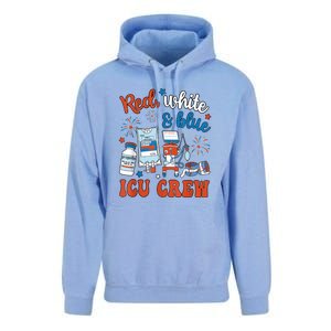 Day Red White Blue Icu Crew Icu Nurse 4th July Independence Gift Unisex Surf Hoodie