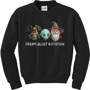 Dream Rotation With Alien Pirate Wizard Funny Lets Be Blunt Kids Sweatshirt