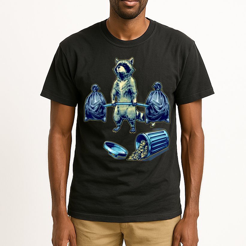 Deadlifting Raccoon Weightlifting Bodybuilding Fitness Gym Tall T-Shirt