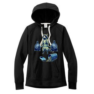 Deadlifting Raccoon Weightlifting Bodybuilding Fitness Gym Women's Fleece Hoodie