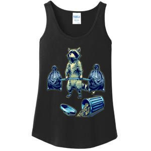 Deadlifting Raccoon Weightlifting Bodybuilding Fitness Gym Ladies Essential Tank