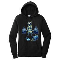 Deadlifting Raccoon Weightlifting Bodybuilding Fitness Gym Women's Pullover Hoodie