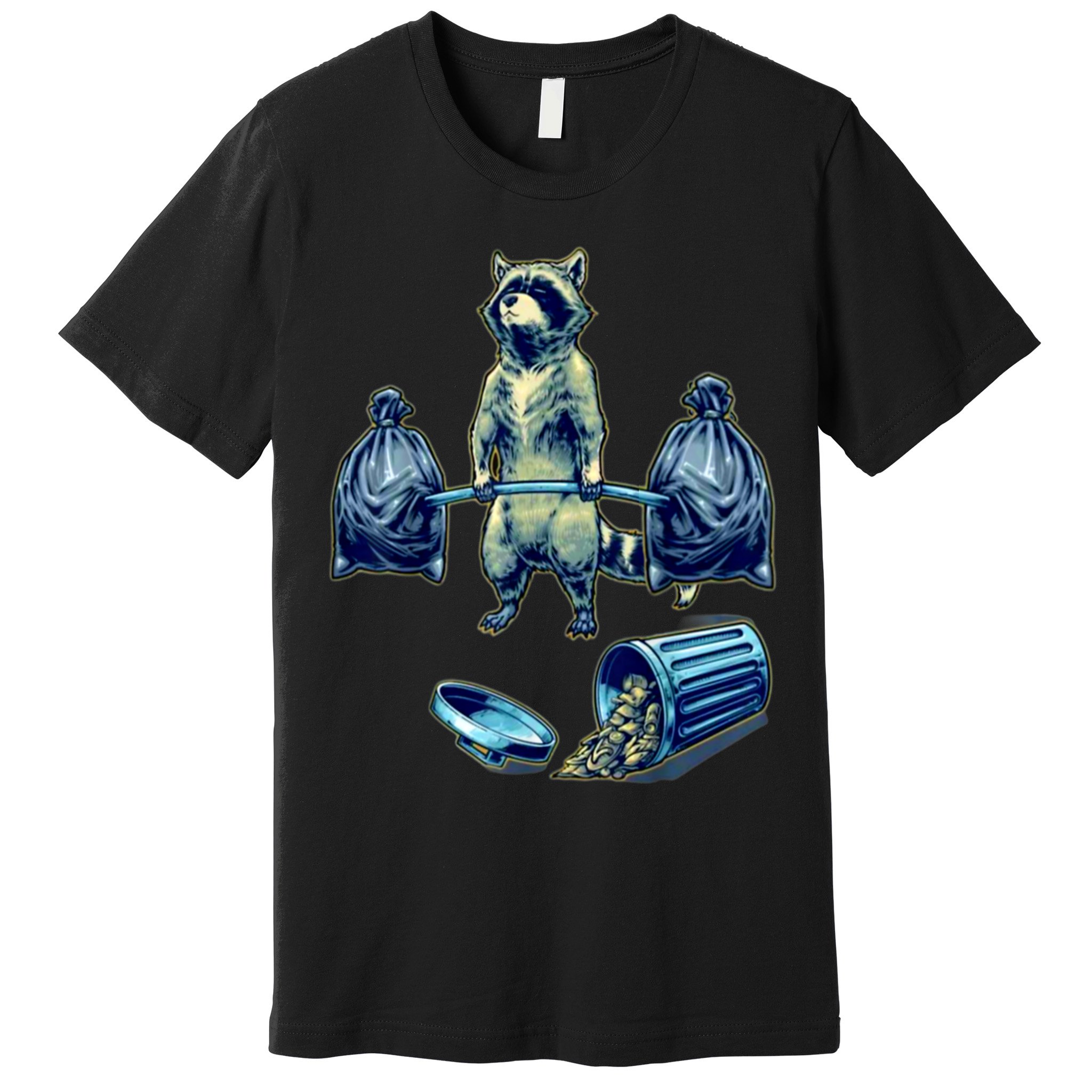 Deadlifting Raccoon Weightlifting Bodybuilding Fitness Gym Premium T-Shirt